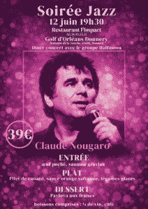 Dîner-Concert Hommage à Claude Nougaro – Groupe Halfmoon | Orléans, 12 juin 2026